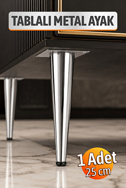Badem10 Omaks (1 bucată) 25 cm Metal Cromat Mobilier plat Masă de cafea Picio...