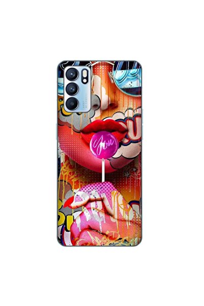 OEM Case compatible with Oppo Reno6 5G Silicone Gel Tpu Pattern Pop Art Lolipop