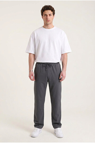 ELAFRO Men's Smoked Loose Fit Parachute Double Pocket Trousers