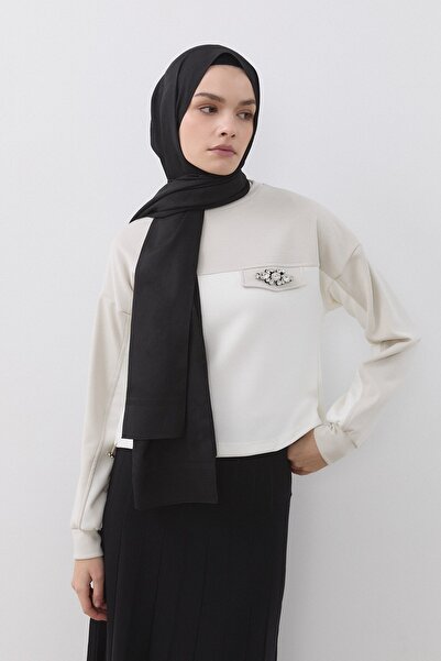 Nihan Büzgü Detaylı Örme Crop Bluz - Taş
