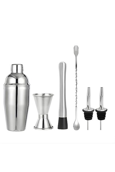 DAMUR Set de barman pentru prepararea cocktailurilor, 6 piese, oțel inoxidabi...