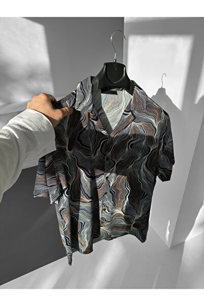 NO1 KONSEPT Mirage Flow Cuba Collar Efil Efil Alaçatı Shirt Gml-6350
