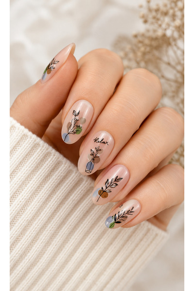 MAQYA KOZMETİK Minimal Çiçek Desenli Nail Sticker – Tırnak, Telefon, Tablet v...