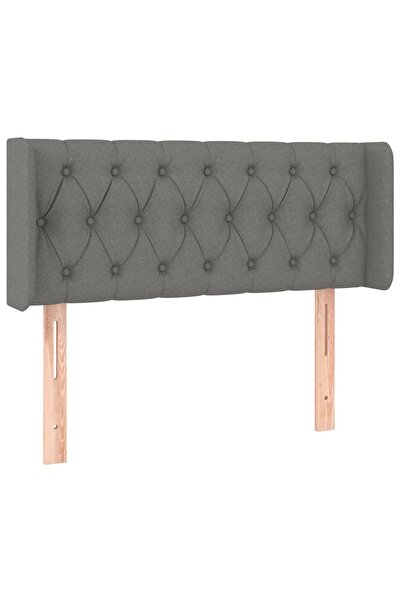 vidaxl Dark grey headboard with wings 93x16x78/88 cm textile