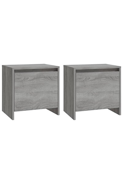 vidaxl Noptiere, 2 buc., gri beton, 45x34x44,5 cm, PAL