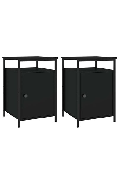 vidaxl Dulap de noapte Stejar Negru 40 x 42 x 60cm Lemn compozit