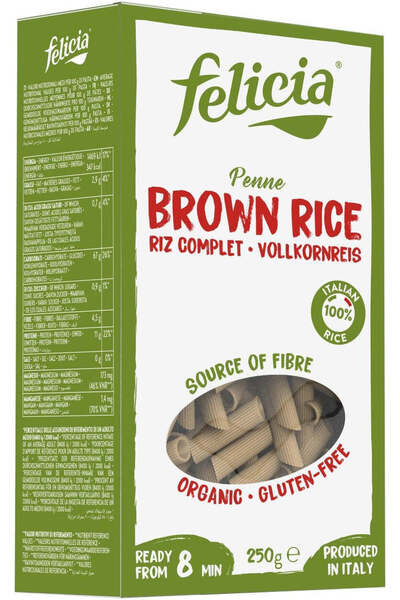 Felicia Organic brown rice penne 250g
