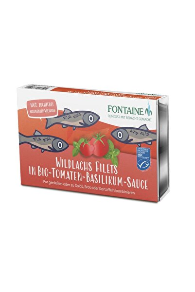 Fontaine File de somon salbatic in sos de rosii bio si sos de busuioc, 200g