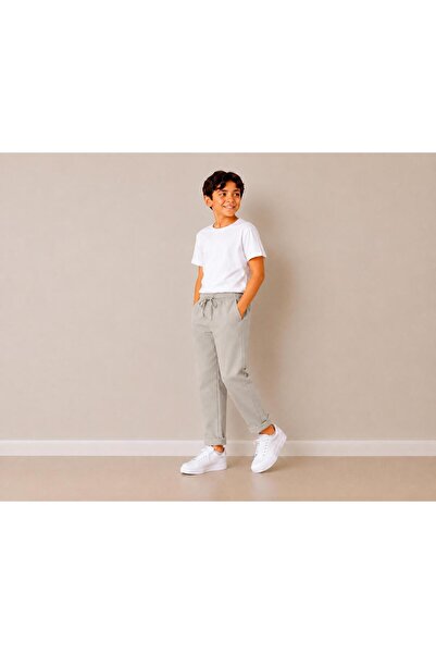 gold ılgaz tekstil ERKEK ÇOCUK BELİ KEMERLİ PİKE KUMAŞ DUBLE PAÇA JOGGER PANT...
