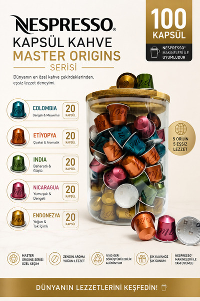Nespresso Kapsül Kahve World Explorations Seri 100 Kapsül + Kutu Hediyeli