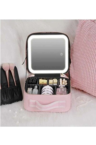 Aethvive Makeup Bag with Mirror of LED Lighted, Travel Makeup Train Case Cosm...