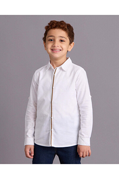 REDTAG Boys White Oxford Shirt