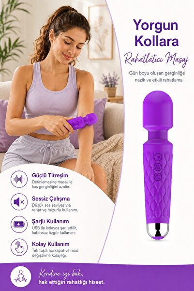 Kokteyl ✅💆‍♀️♥️Medikal 20 Modlu Şarjlı HEDİYELİ🎁 Masaj Aleti Ayak Boyun Omuz Bacak Selülit Bölgesel Titreşimli Silikon Masaj Cihazı