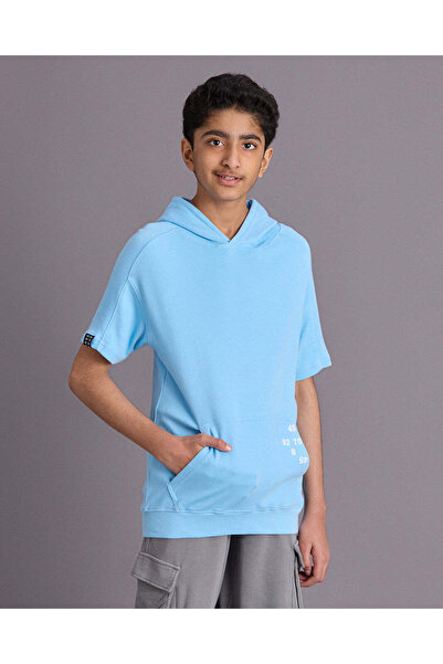REDTAG Boys Blue Printed Sweatshirt