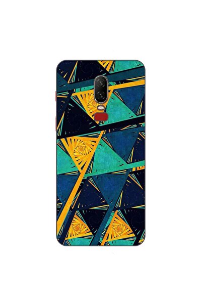 OEM Калъф, съвместим с OnePlus 6, силиконов гел TPU, с абстрактен призмен десен