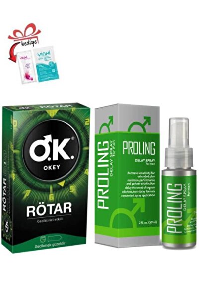 Okey Etkli Rötar 5'li Prezervatif-Proling Erkeklere Kontrol Bakım Spray 59 ml...