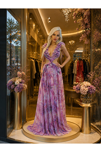 Butik Moon Blossom Sırt Dekolteli Maxi Elbise ✨