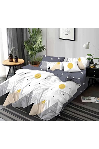 Sky Home Bedding set Finet 6 pieces, White/Grey Munti-KY75