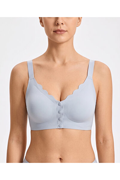 EBRULİ LİNGERİE Front Buttoned Wavy Cut Laser Cut Seamless Bralet Bra