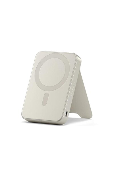 Satechi 10000mAh External Battery with Stand, Wireless, 15W (White)