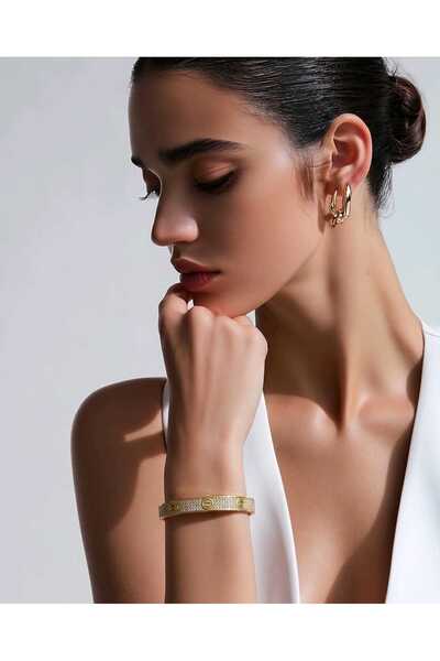 NN Bratara SAFE .otel inoxidabil placat cu aur 14 k
