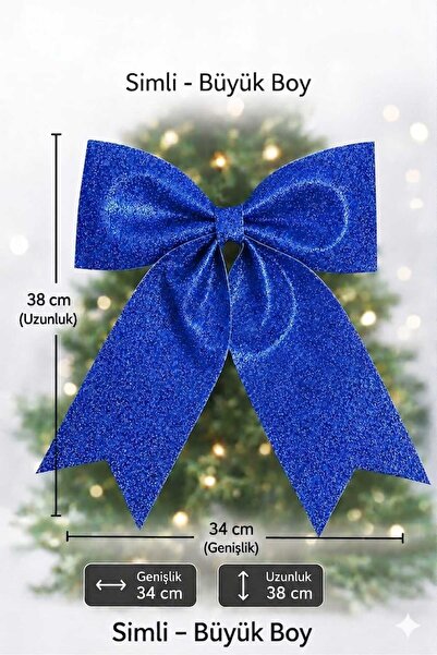 asöy Large Eva Bow Ribbon 34X38 cm Shiny Glitter Christmas Themed Pine Tree O...