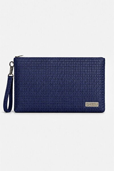 MONAAR Navy Blue Leather Tablet Bag 30X22Cm