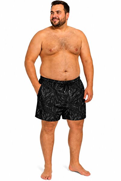 Miami Beach Büyük Beden Su İtici Özellikli Dijital Baskılı Erkek Plaj Deniz Ş...