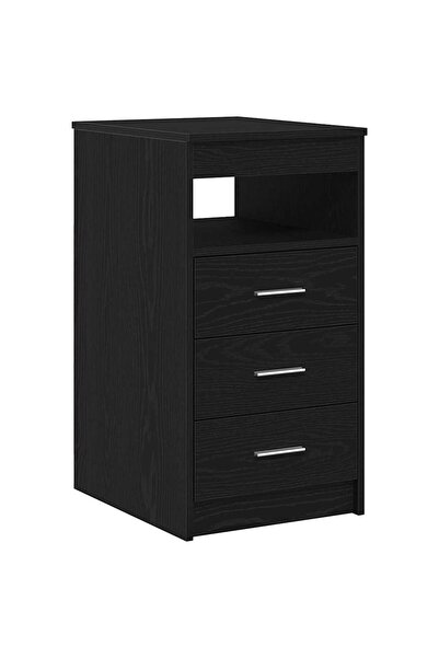vidaxl Chest of drawers, black oak, 40x50x76 cm, engineered wood