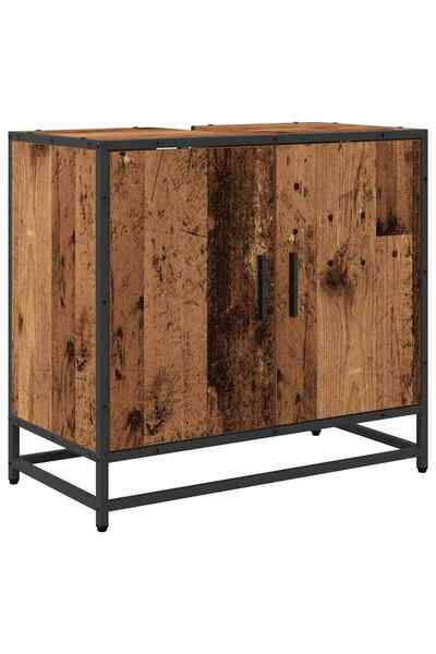 vidaxl Dulap pentru Chiuveta de Baie cu ușă Lemn Vechi 65 x 33 x 60 cm