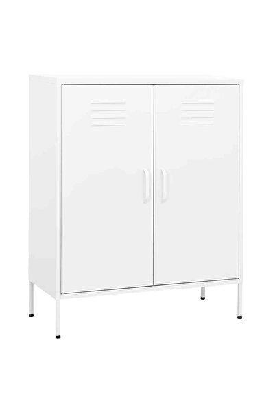 vidaxl Dulap de depozitare, alb, 80x35x101,5 cm, oțel
