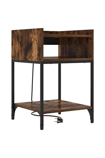 vidaxl Dulap de noapte Stejar fumuriu 40 x 40 x 61 cm Lemn compozit