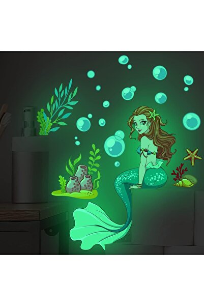 Other Wall Sticker Luminous Mermaid Girl Underwater World Princess Wall Stick...
