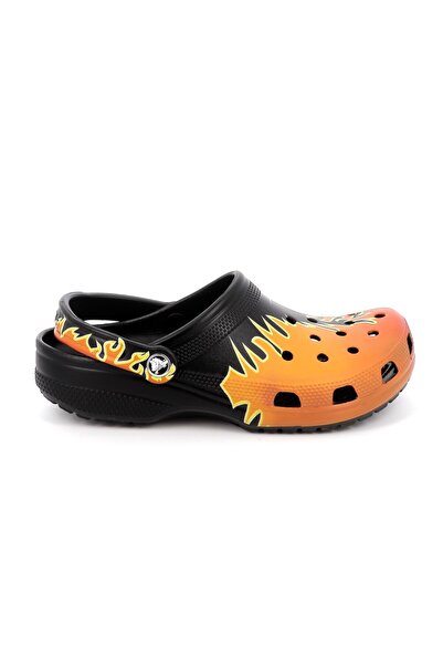 Crocs Ανδρικό Σαμπό Classic Flames Clog Ανατομικό Χρώματος Μαύρο 211004-0C4