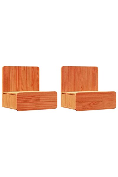 vidaxl Noptieră cu sertar 2 pcs Maroniu cerat 44 x 32,5 x 40 cm