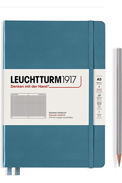 Leuchtturm A5 Arithmetic Notebook Hard Cover Blue Stone
