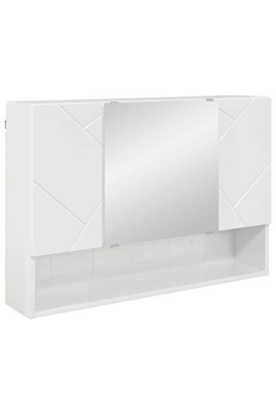 vidaxl Dulap cu oglindă Alb lucios 80 x 17 x 55 cm Lemn compozit