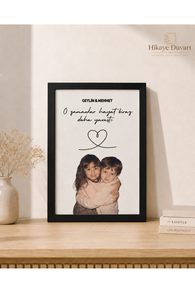 Hikaye Duvarı Kişiye Özel Çocukluk Fotoğraflı Tablo/Poster | Çerçeveli Hediye