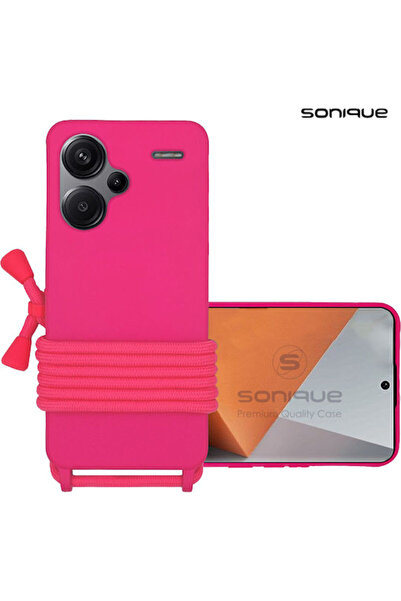 Other Sonique Πίσω Θήκη Σιλικόνης 0.5mm με Λουράκι Φούξια (Redmi Note 13 Pro+)