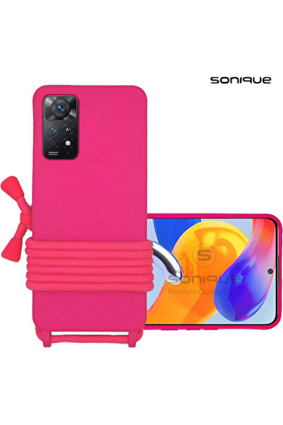 Other Sonique Πίσω Θήκη Σιλικόνης 0.5mm με Λουράκι Φούξια (Redmi Note 11 Pro ...