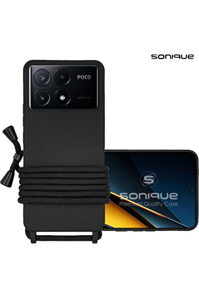 Other Θήκη σιλικόνης με κορδόνι Sonique για Xiaomi Poco X6 Pro 5g Μαύρο, Μαύρ...