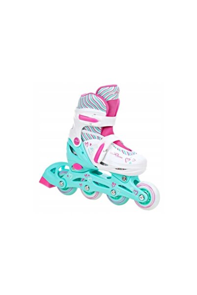 Raven Role Reglabile Loret, Roti cu LED, Turcoaz/Roz, XS(27-30)
