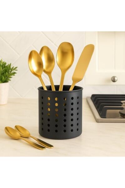 Yıldızan Tamgün Cylinder Spoon Holder – Modern Perforated Design, Air-Permeab...