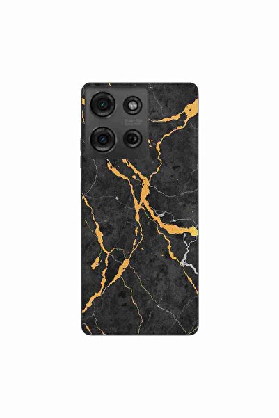 OEM Husa compatibila cu Motorola Moto G75 Silicon Gel Tpu Model Noir Gold Marble