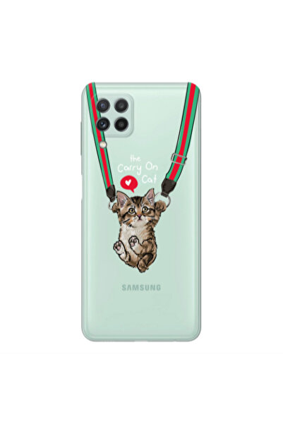 Other Samsung A22 4G Swinging cat Transparent Silicone TPU Θήκη