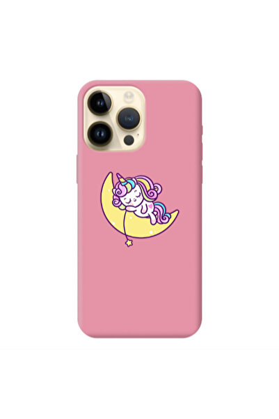 Other Apple iPhone 13 Pro Max Sleeping horse Pink Colored Silicone TPU Θήκη
