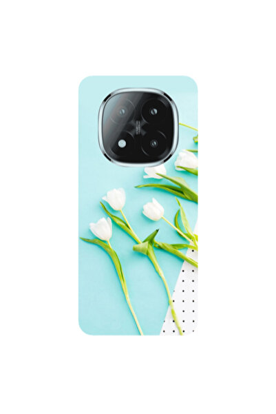 Other Xiaomi Redmi Note 14 Pro + 5g White Tulips Transparent Silicone TPU Θήκη