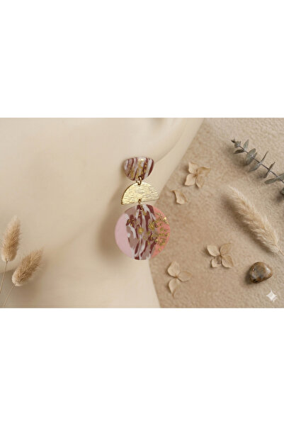 SYGGY Aurora Statement Earrings – Bohemian Geometric Design, Pink Terracotta ...