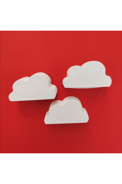 CREATIVITATEPLUS Set 3 figurine din ipsos Nori, 7x3,7cm