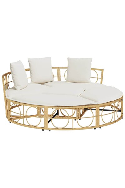 vidaxl Pat lounge pentru exterior fără baldachin Poly Rattan